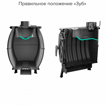 Печь-камин отопительно-варочная "Бахта" черная ПроМеталл
