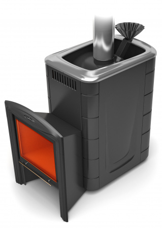 Печь банная Гейзер 2014 Inox Витра антрацит ЗК (ТМФ)
